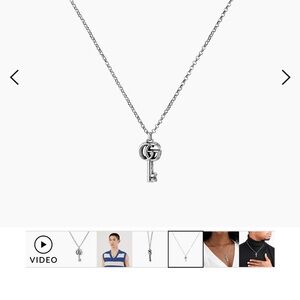 Gucci GG Marmont Key Pendant Necklace, Silver. New in box